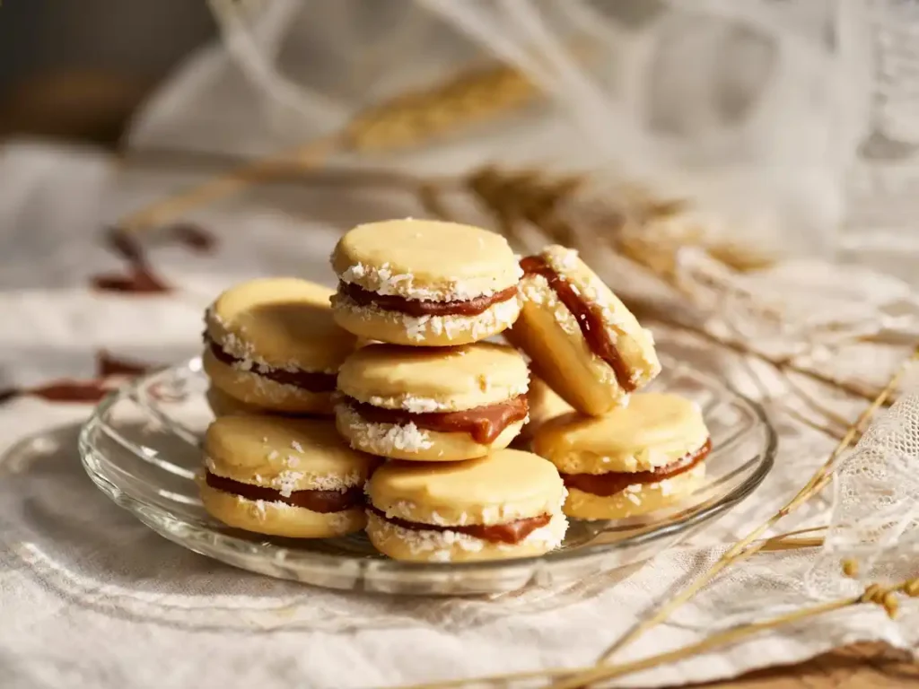 a photograph of a small stack of alfajor vxgoPZnqShqbKt9GzZW58g TUtbfhg3TNyGvkNsidInug 1 11zon