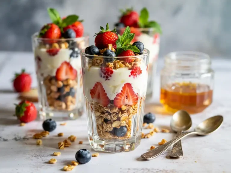 Yogur con Granola y Frutos Rojos: Un Desayuno Saludable y Delicioso