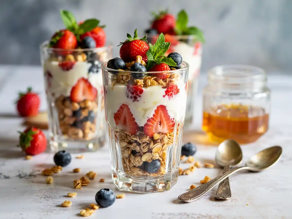 Yogur con Granola y Frutos Rojos: Un Desayuno Saludable y Delicioso